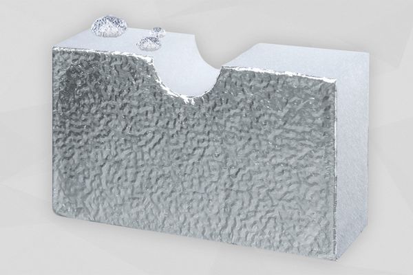 [Translate to Tschechisch:] Weißes Polyestervlies mit Aluminiumoberfläche
